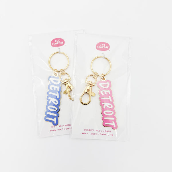 Detroit Enamel Keychain