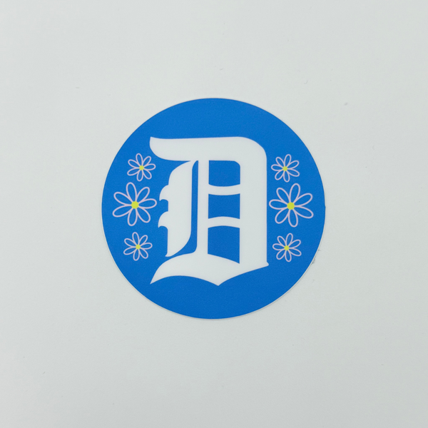 Detroit - English D Floral Sticker