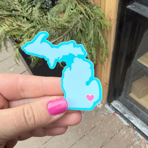 Michigan - Metro-Detroit Heart Waterproof Sticker