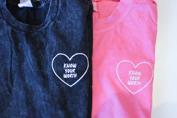 Know Your Worth - Embroidered T-Shirt