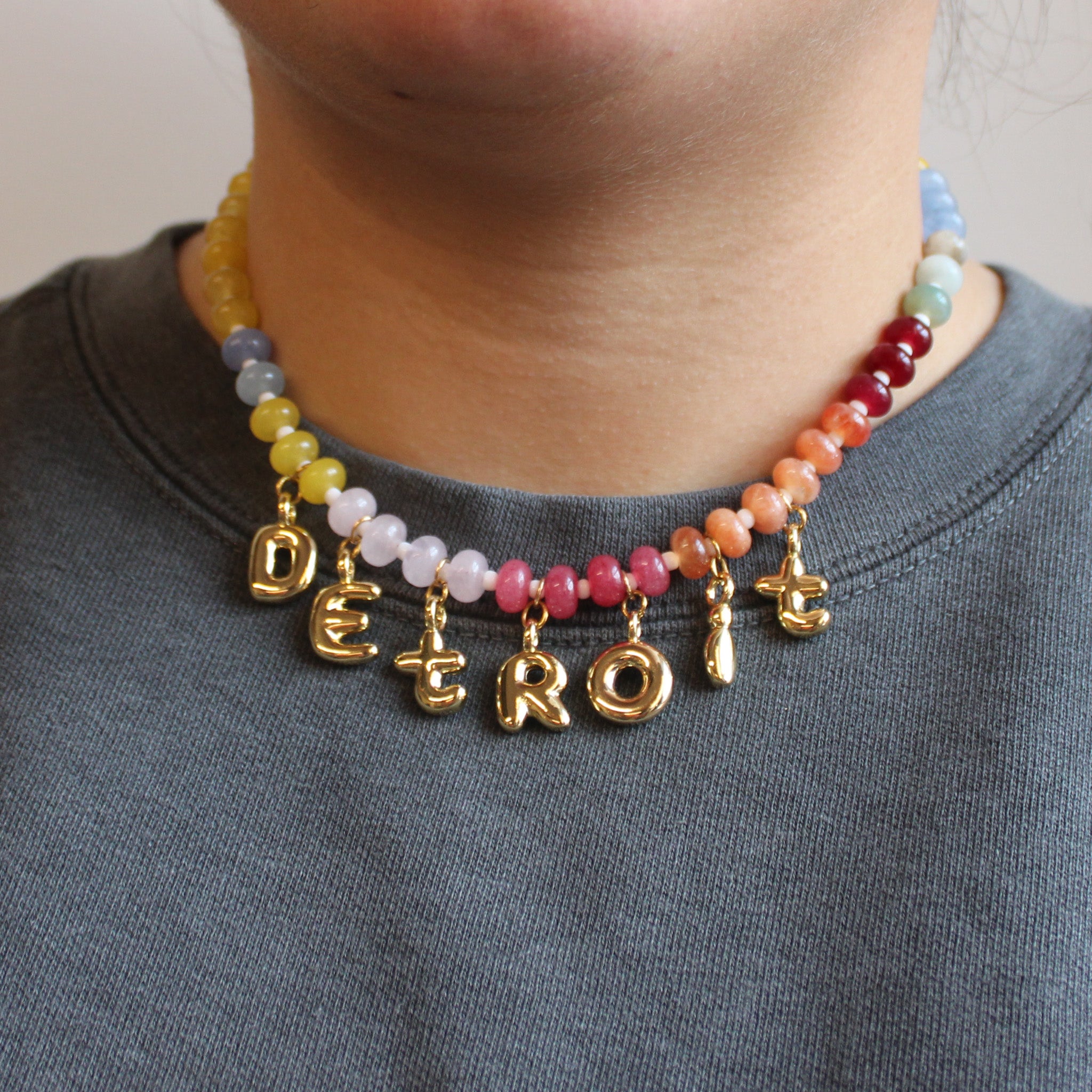 Detroit - *NEW* Stone Multicolored Necklace